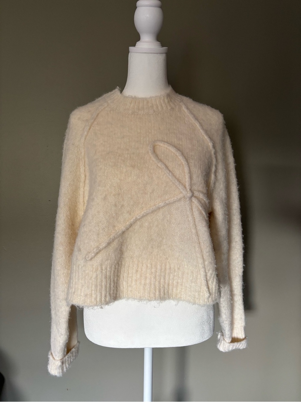 American Eagle Textured Bow Sweater